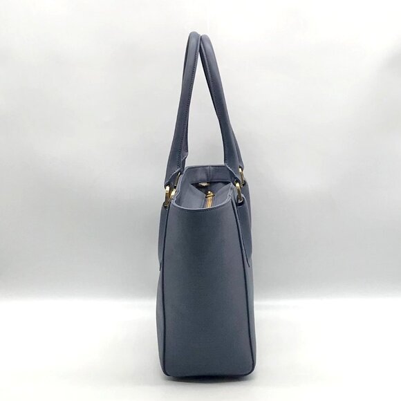 Dagne Dover Grey And Blue Coated Canvas Legend Tote Bag With Wallet - Picture 4 of 11